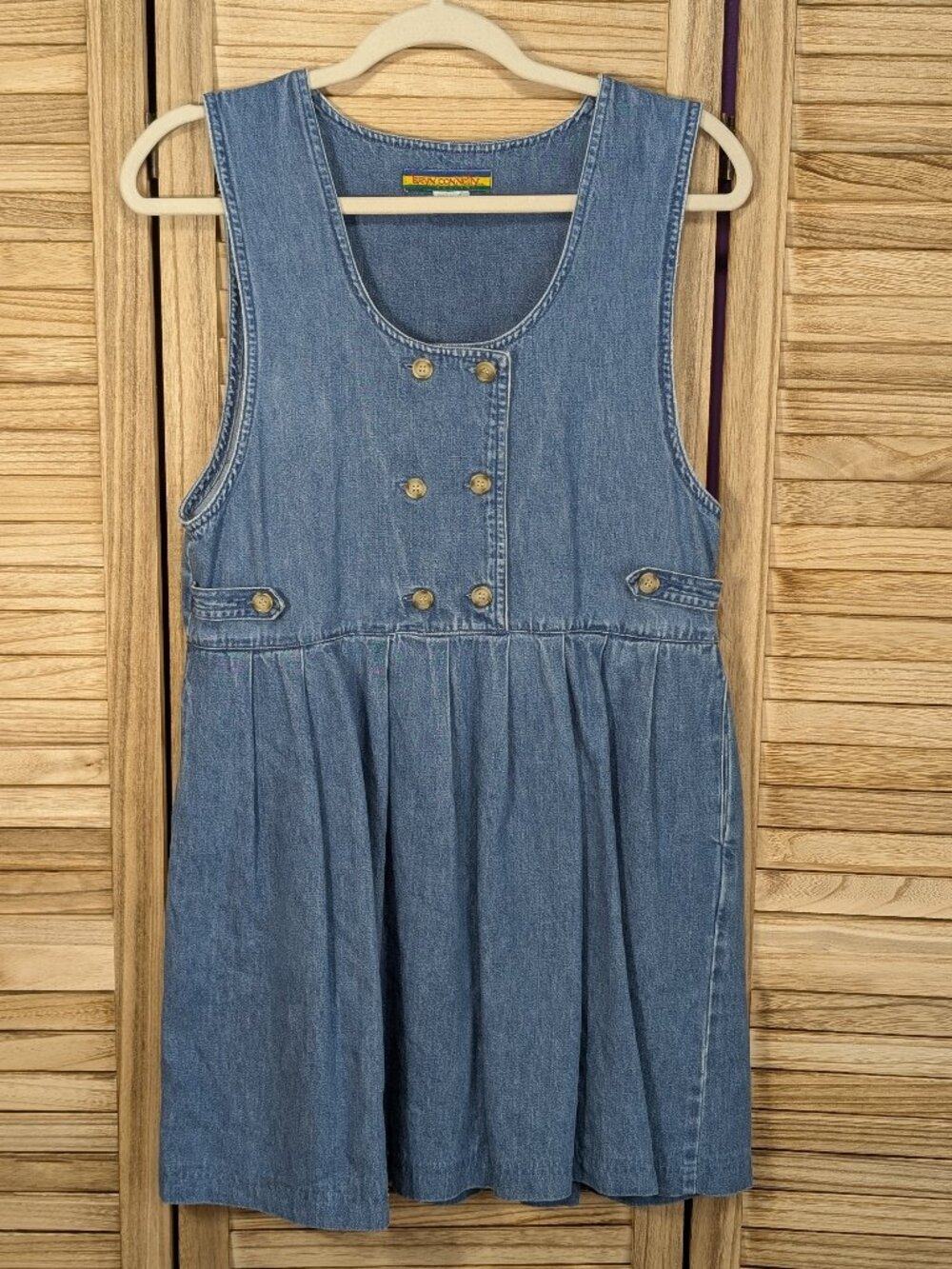 Bryn Connelly Denim Button-Front Jumper Dress - Blue Size 4